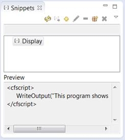 Snippets panel