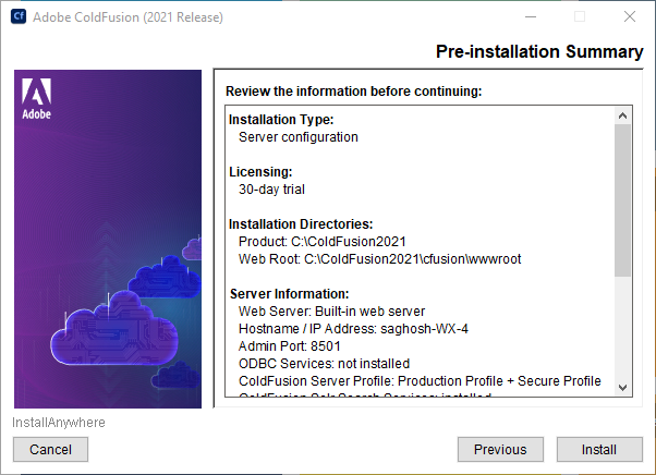Install The Server Configuration