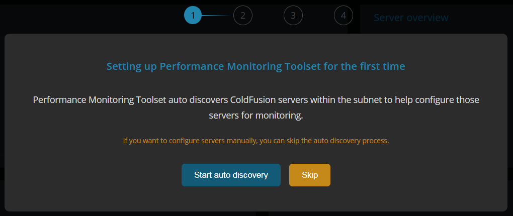 Auto-discovery window Auto-discovery window