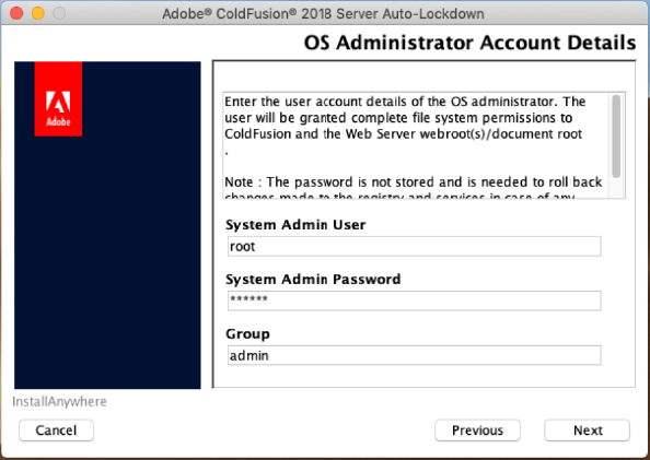 Install Coldfusion Server Auto Lockdown