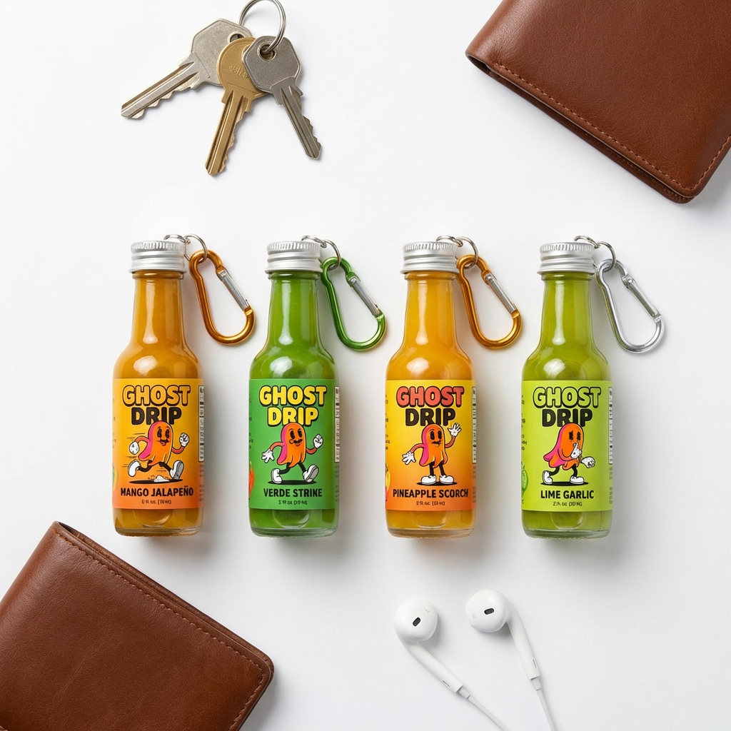 Ghost Drip functional mini bottle keychains