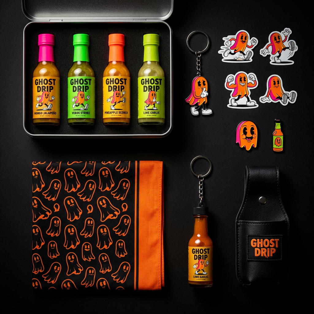 Ghost Drip collector gift box flat lay