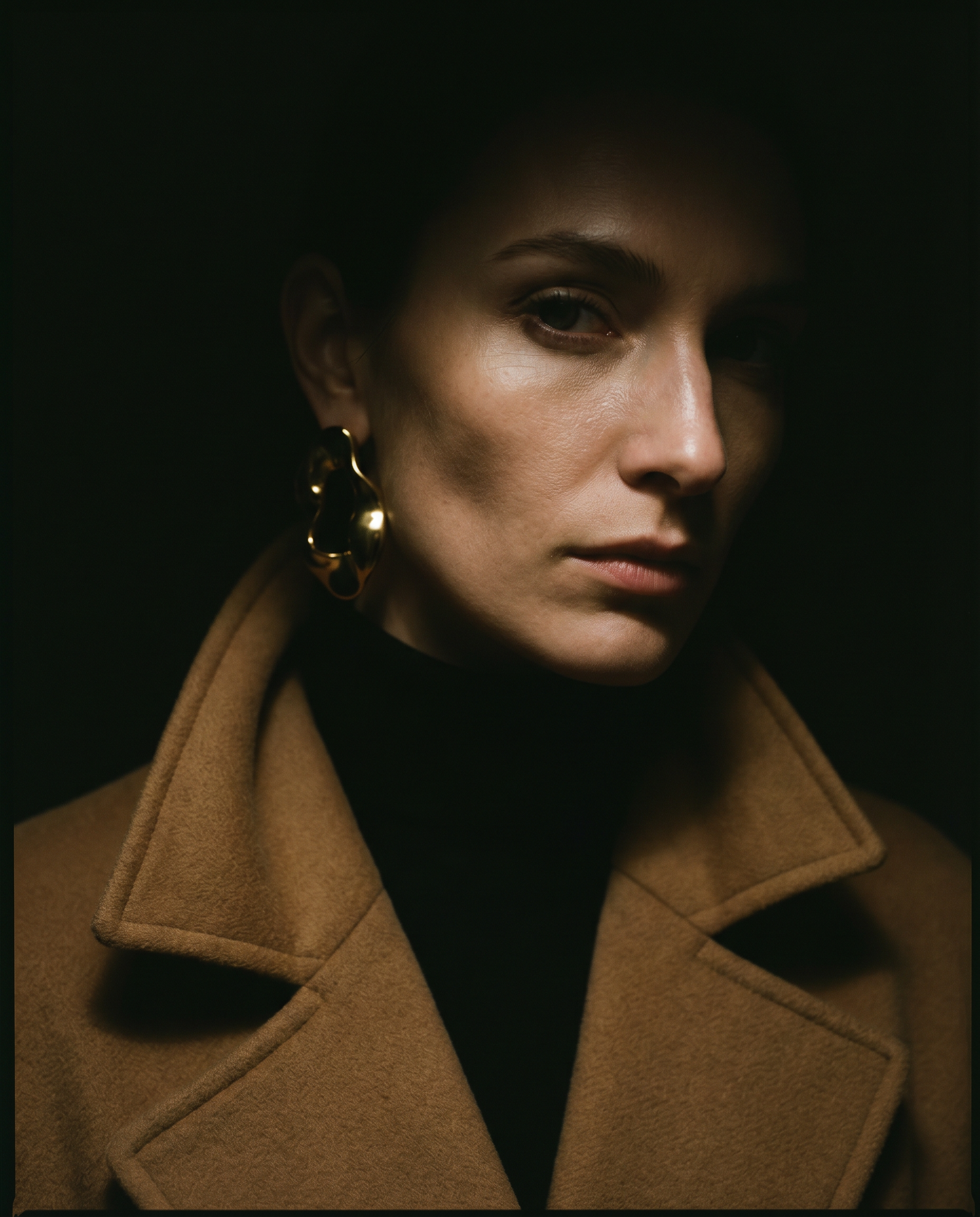 Underexposed fashion portrait, before