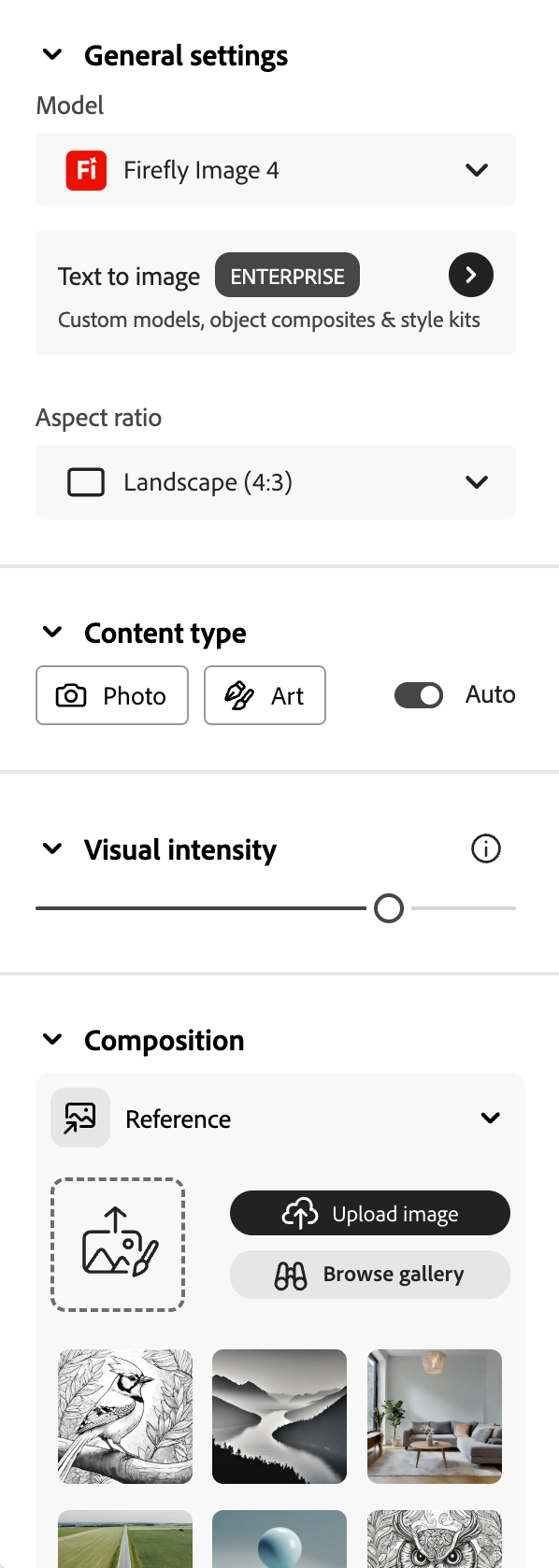 Style controls panel