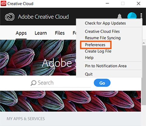 Preferences dialog box