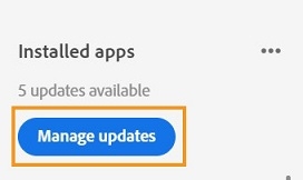 Select Manage updates to manually update your apps