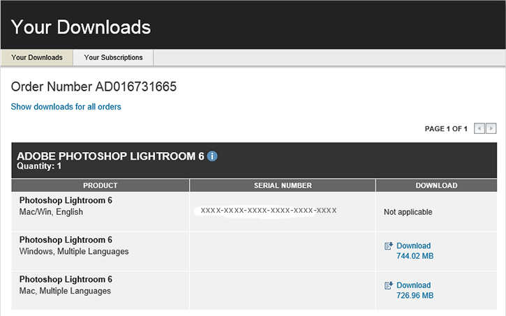 adobe lightroom 6 serial number