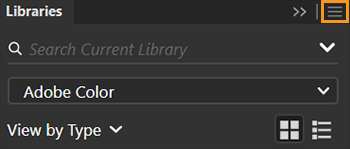 More options icon in the Libraries panel
