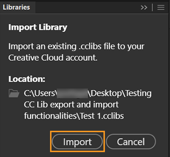 Click Import