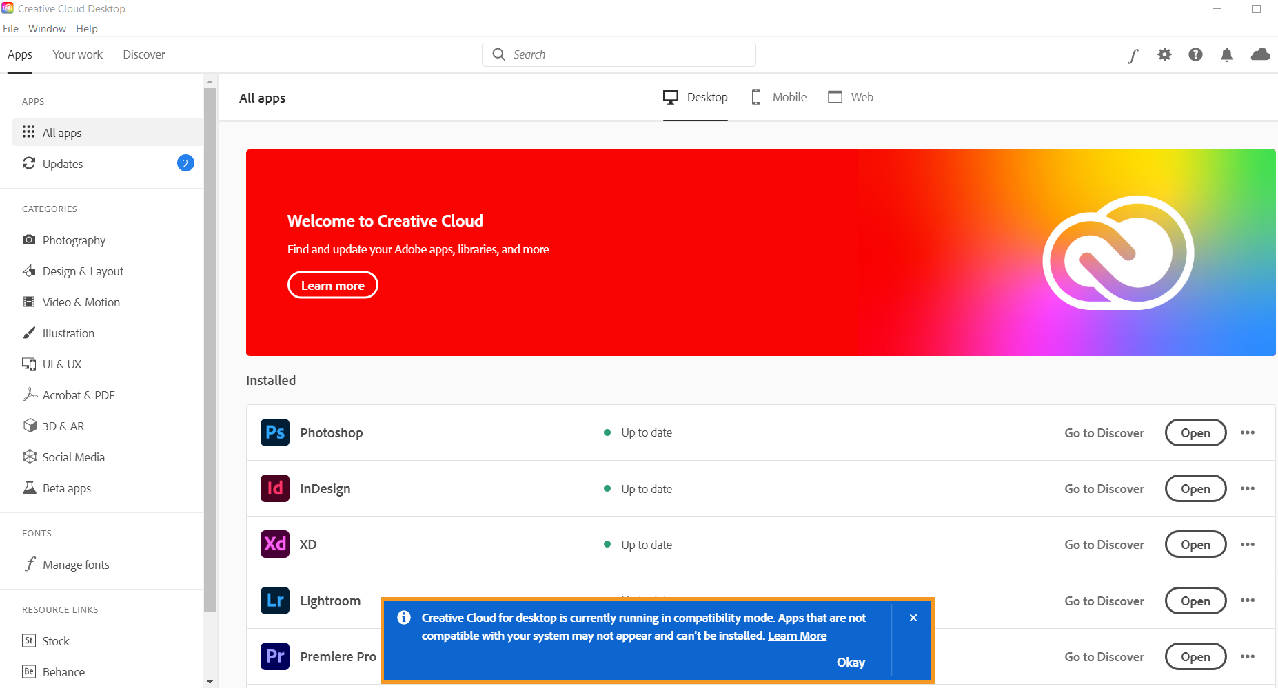 adobe creative cloud desktop app manager