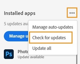 Select Check for updates