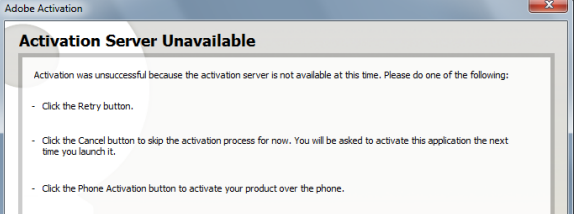 Adobe Activation Transfer Error 24 24