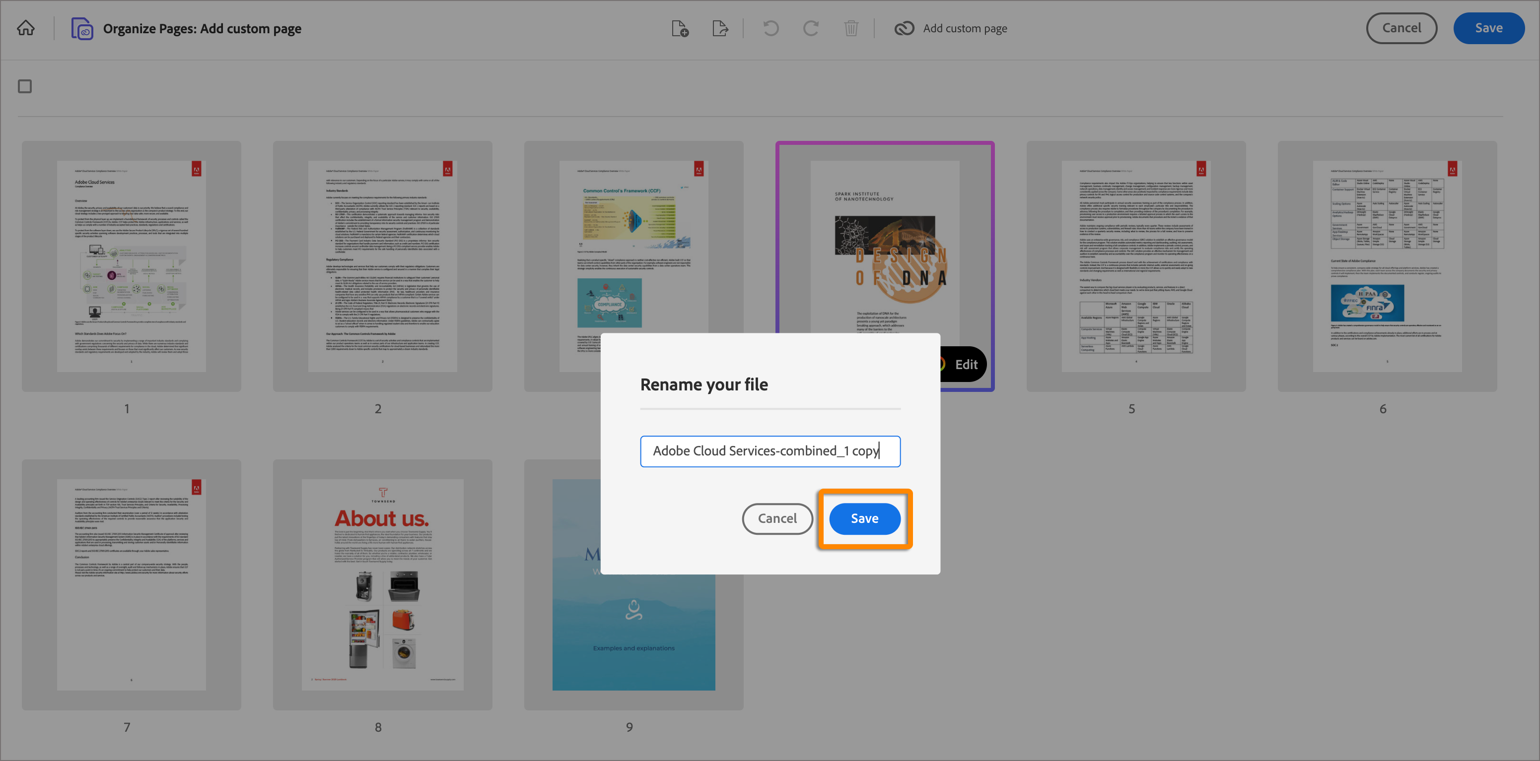 Rename file, and save