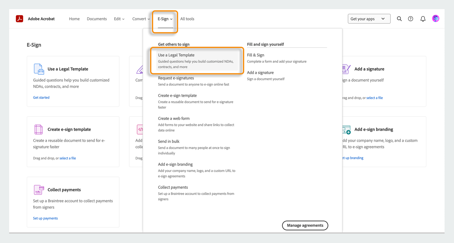 Using legal templates in Acrobat
