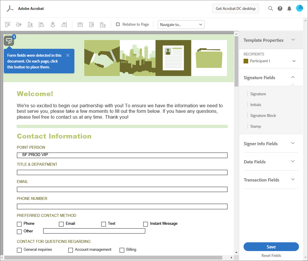Create And Manage An Adobe Sign Template