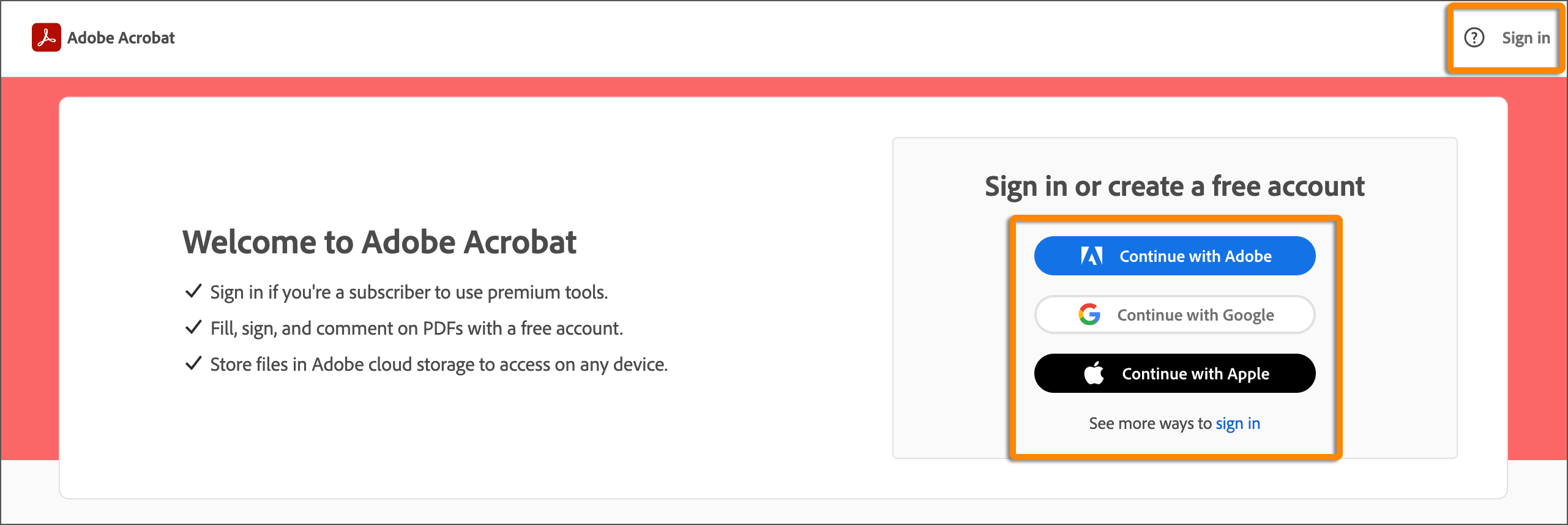 Steps to sign in to Adobe Acrobat online | Document Cloud login