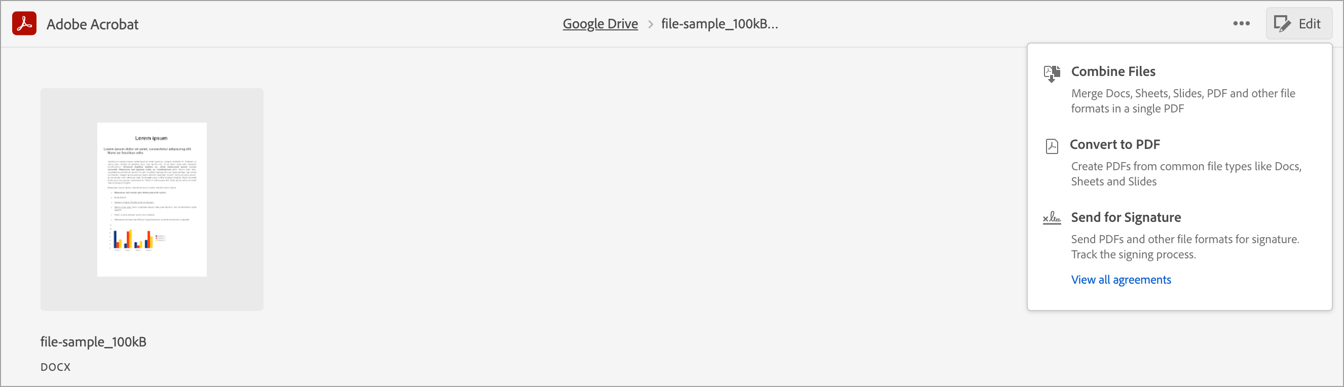 Using Adobe Document Cloud Extension For Google Drive