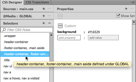 How to use CSS in Dreamweaver