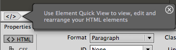Element Quick View message