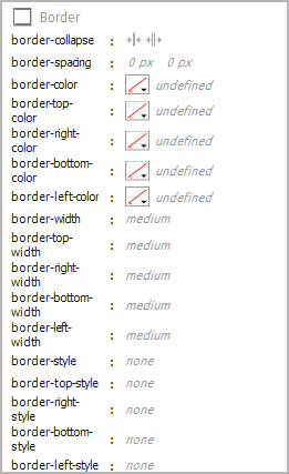 Border Control properties before the 2014 release of Dreamweaver CC