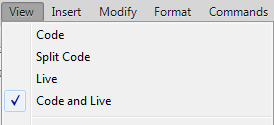 View menu before Dreamweaver CC 2015.1