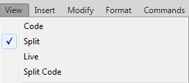 View menu in Dreamweaver CC 2015.1