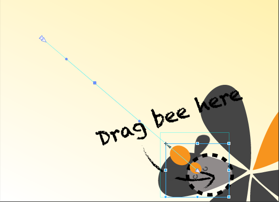 Click the path to see the handles for editing