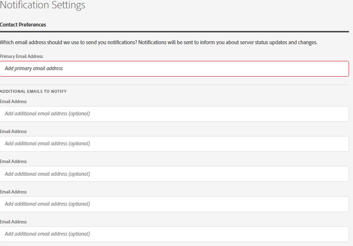 Specify email addresses