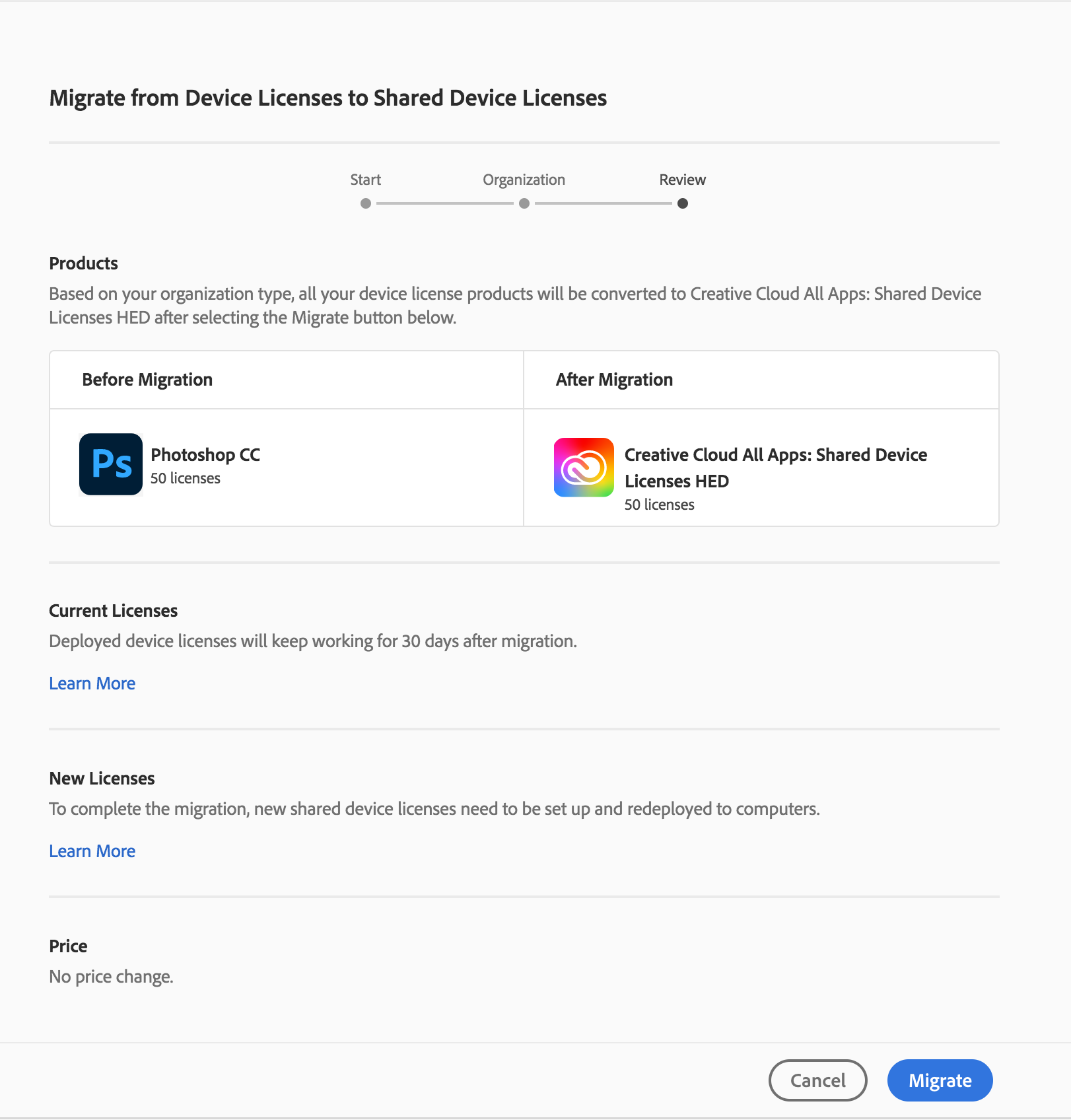 Migrate from Device Licensing to Shared Device Licensing