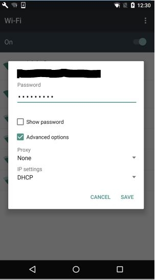 Advanced options