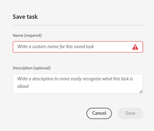 Save task details
