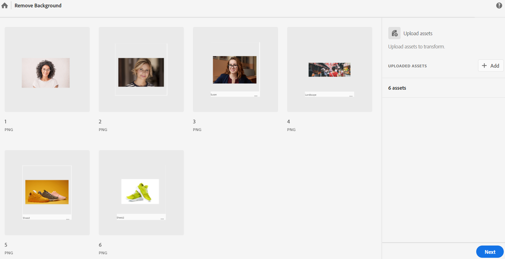 アップロードされた画像の一覧