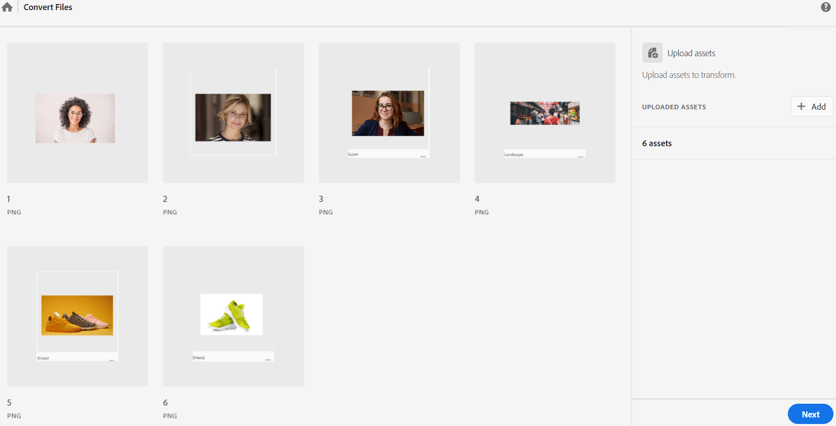 アップロードされた画像の一覧