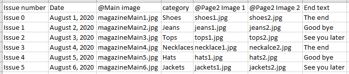 Sample Data Merge CSV