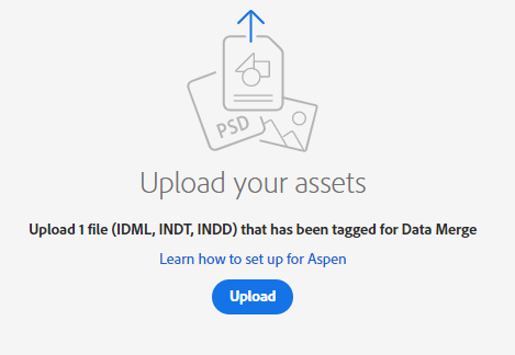 Upload InDesign template