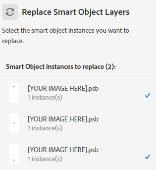 Selected smart object layers