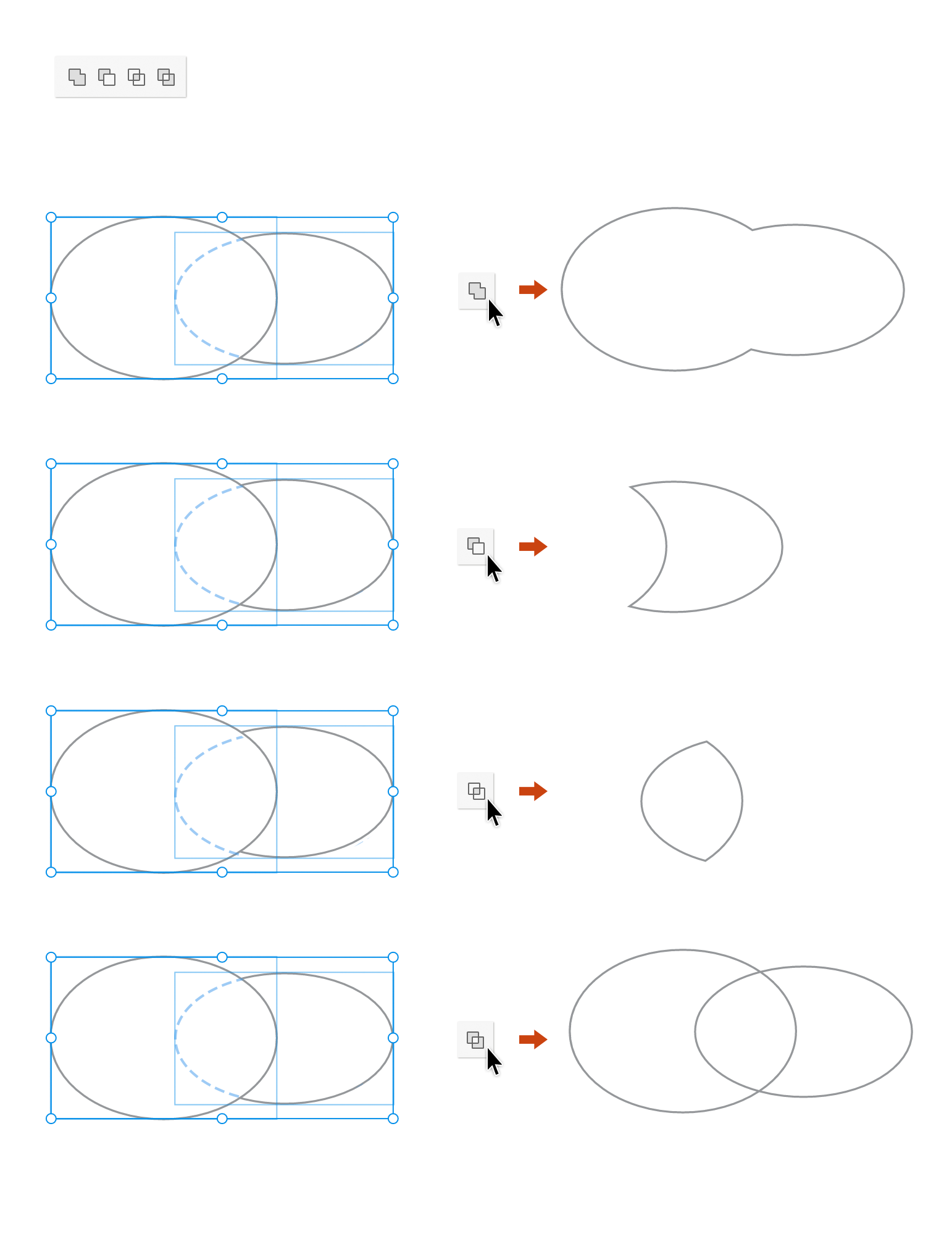 Combine objects using Boolean operations and mask objects with shapes ...
