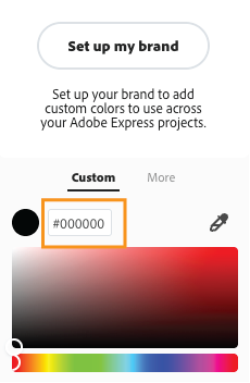 Paste hex color code 