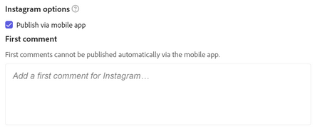 publish via mobile app