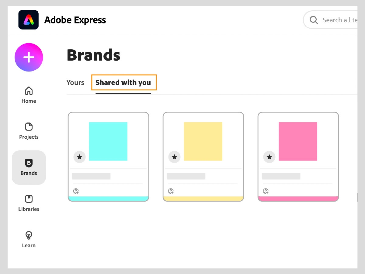 Manage shared brands and branding assets in Adobe Express