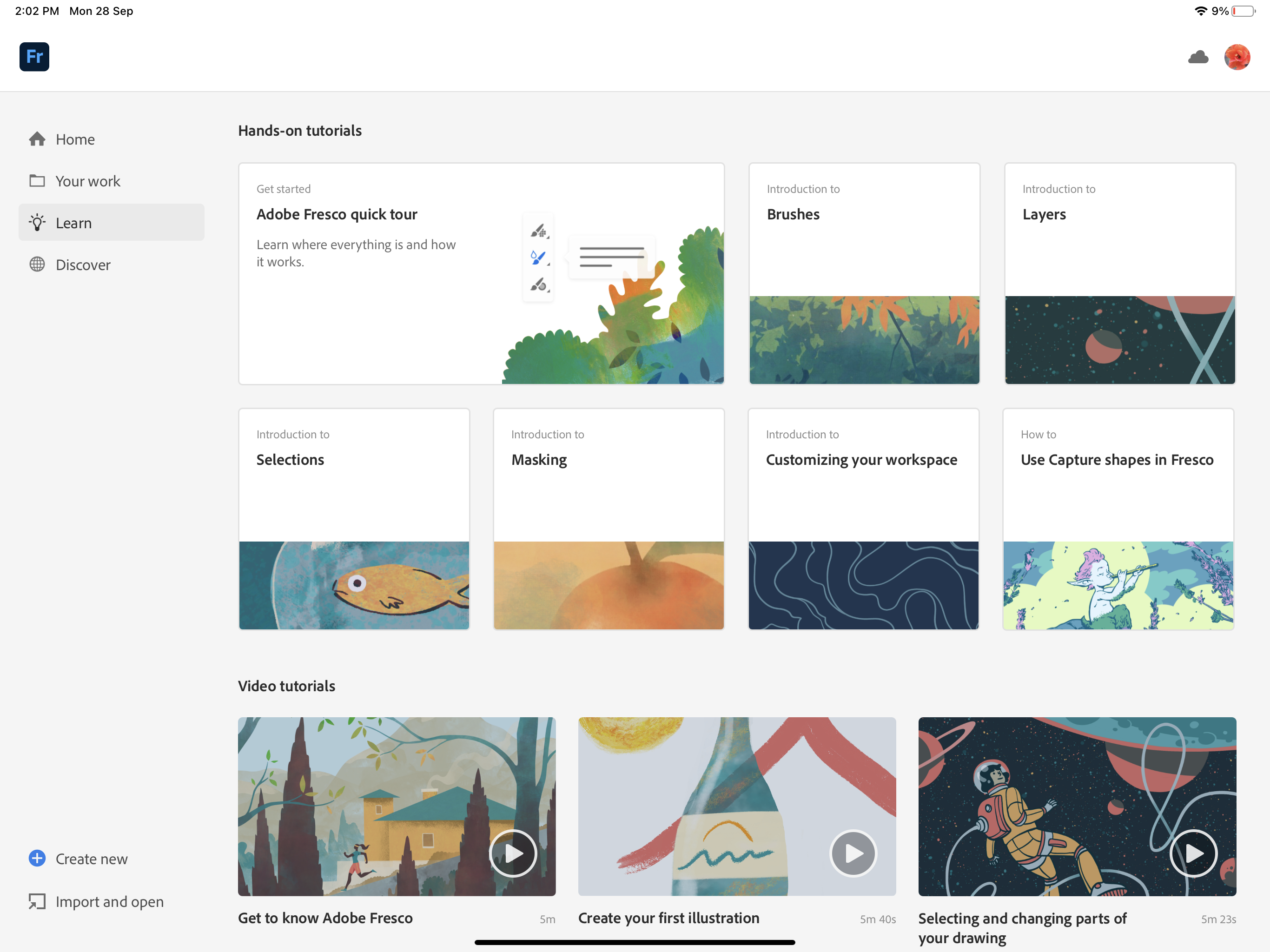 Hands-on tutorials Learn tab Hands-on tutorials