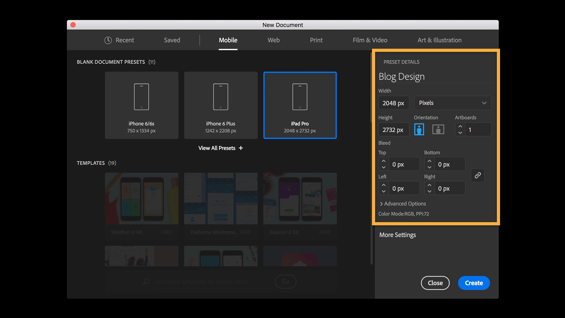 Presets within the document type menu may be customized further in the Preset Details menu. Presets within the document type menu may be customized further in the Preset Details menu.