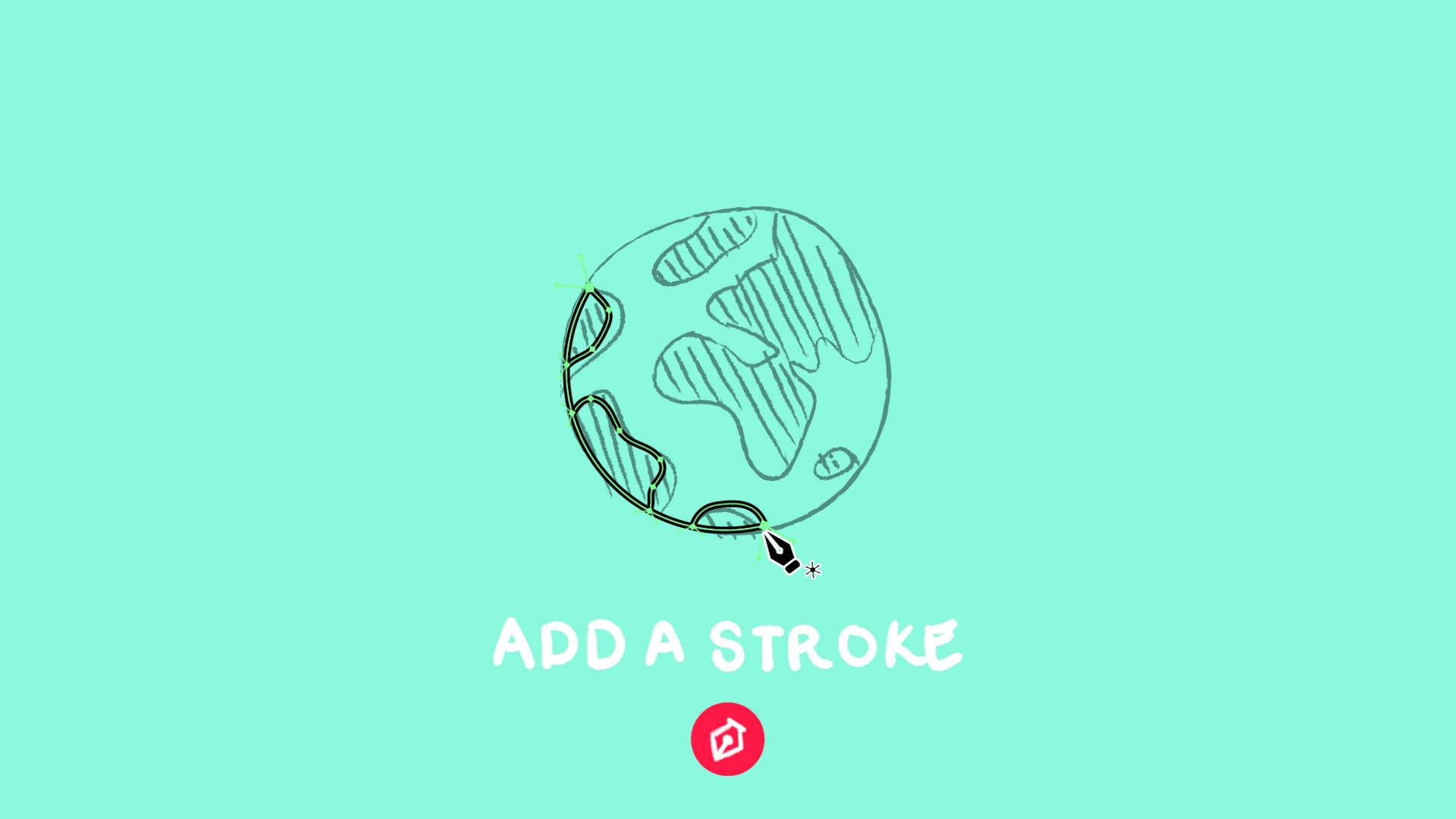 A sketch of the world is open in Adobe Illustrator. The artist is adding a stroke using the sketch as an outline. A sketch of the world is open in Adobe Illustrator. The artist is adding a stroke using the sketch as an outline.