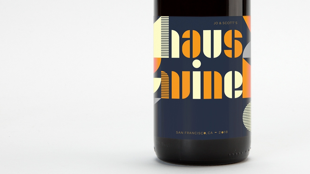 wine bottle labels with orange