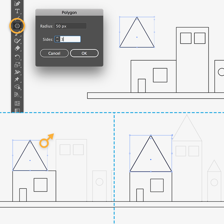 How to draw buildings with shapes | Adobe Illustrator tutorials