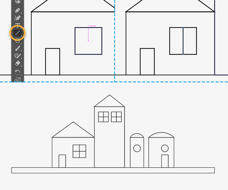 step how step to draw by guide CC buildings Illustrator Adobe  to shapes with How draw