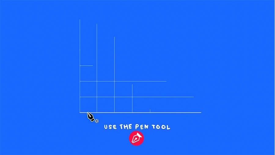 Use the Pen tool while holding shift key to draw straight lines forming a grid. Use the Pen tool while holding shift key to draw straight lines forming a grid.