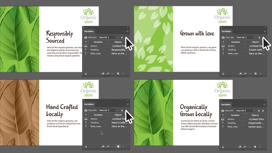 Four versions of an ad Four versions of an ad