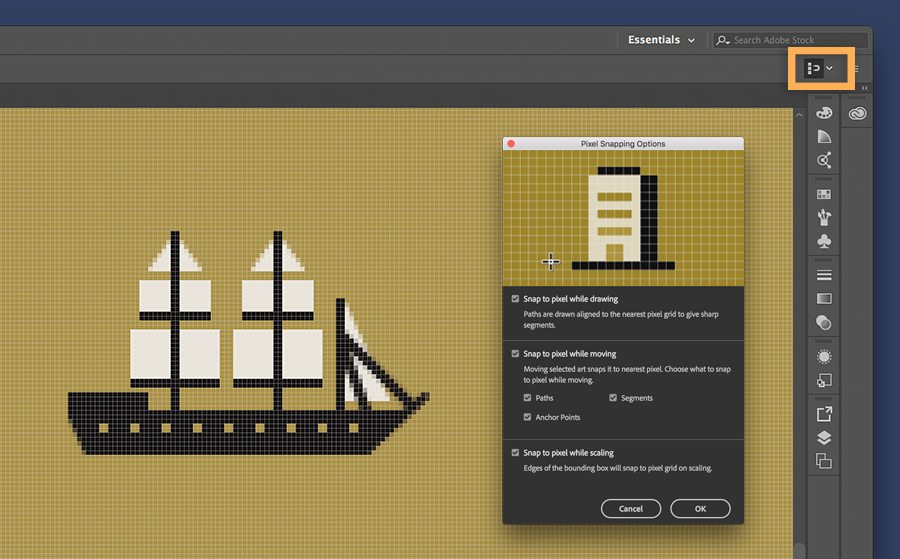 Create pixelperfect designs in Illustrator CC Brandee