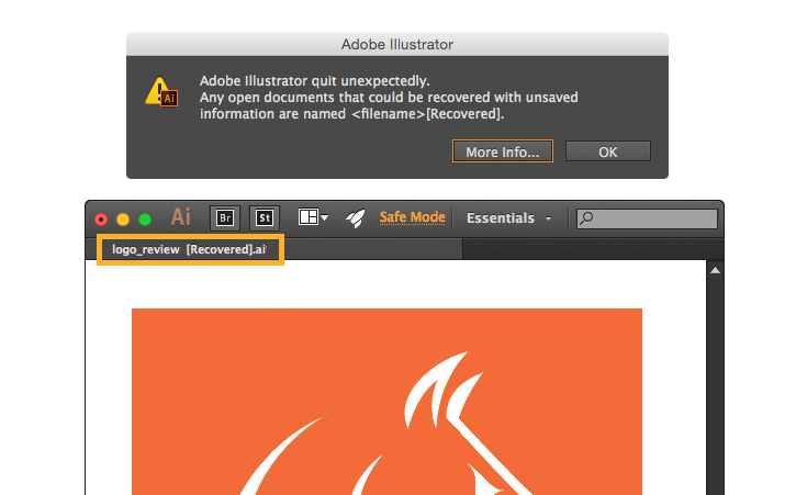 restore adobe illustrator file mac shutdown